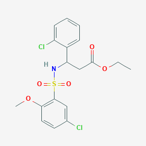 Ethyl 3-{[(5-chloro-2-methoxyphenyl)sulfonyl]amino}-3-(2-chlorophenyl)propanoate