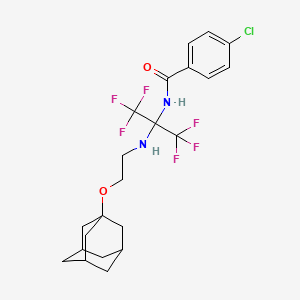 N-(2-{[2-(Adamantan-1-yloxy)ethyl]amino}-1,1,1,3,3,3-hexafluoropropan-2-YL)-4-chlorobenzamide