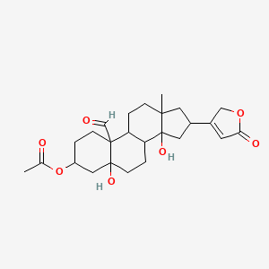 molecular formula C25H34O7 B11513435 5,14-Dihydroxy-19-oxo-16-(5-oxo-2,5-dihydrofuran-3-yl)androstan-3-yl acetate 