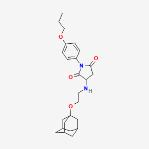 3-{[2-(Adamantan-1-yloxy)ethyl]amino}-1-(4-propoxyphenyl)pyrrolidine-2,5-dione