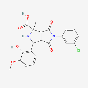 5-(3-Chlorophenyl)-3-(2-hydroxy-3-methoxyphenyl)-1-methyl-4,6-dioxooctahydropyrrolo[3,4-c]pyrrole-1-carboxylic acid