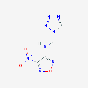 molecular formula C4H4N8O3 B11513494 1,2,5-Oxadiazol-3-amine, 4-nitro-N-(1H-tetrazol-1-ylmethyl)- 