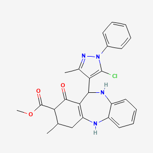 methyl 11-(5-chloro-3-methyl-1-phenyl-1H-pyrazol-4-yl)-3-methyl-1-oxo-2,3,4,5,10,11-hexahydro-1H-dibenzo[b,e][1,4]diazepine-2-carboxylate