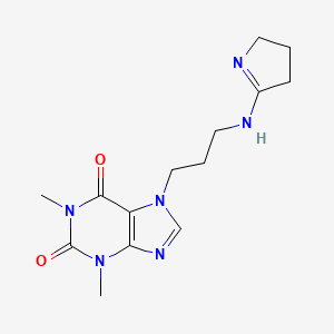 molecular formula C14H20N6O2 B11513513 1,3-Dimethyl-7-[3-(pyrrolidin-2-ylideneamino)-propyl]-3,7-dihydro-purine-2,6-dione 