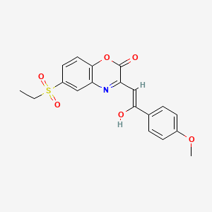 6-(ethylsulfonyl)-3-[(Z)-2-hydroxy-2-(4-methoxyphenyl)ethenyl]-2H-1,4-benzoxazin-2-one