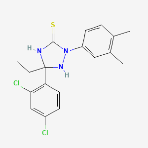 5-(2,4-Dichlorophenyl)-2-(3,4-dimethylphenyl)-5-ethyl-1,2,4-triazolidine-3-thione