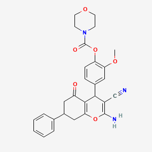 4-(2-amino-3-cyano-5-oxo-7-phenyl-5,6,7,8-tetrahydro-4H-chromen-4-yl)-2-methoxyphenyl morpholine-4-carboxylate