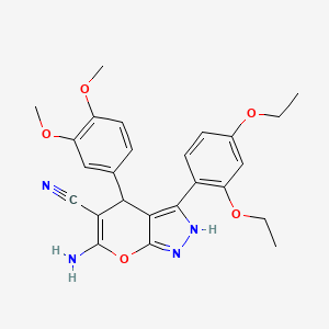 6-Amino-3-(2,4-diethoxyphenyl)-4-(3,4-dimethoxyphenyl)-1,4-dihydropyrano[2,3-c]pyrazole-5-carbonitrile