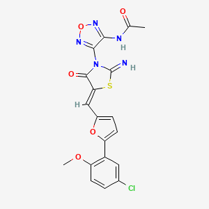 N-{4-[(5Z)-5-{[5-(5-chloro-2-methoxyphenyl)furan-2-yl]methylidene}-2-imino-4-oxo-1,3-thiazolidin-3-yl]-1,2,5-oxadiazol-3-yl}acetamide