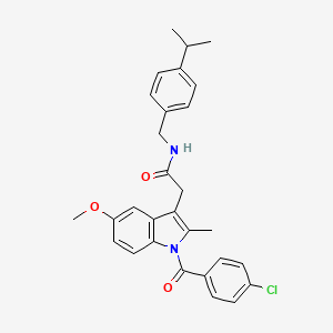 2-{1-[(4-chlorophenyl)carbonyl]-5-methoxy-2-methyl-1H-indol-3-yl}-N-[4-(propan-2-yl)benzyl]acetamide