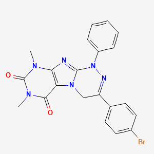 molecular formula C21H17BrN6O2 B11513668 3-(4-bromophenyl)-7,9-dimethyl-1-phenyl-1,4-dihydro[1,2,4]triazino[3,4-f]purine-6,8(7H,9H)-dione CAS No. 52598-31-9