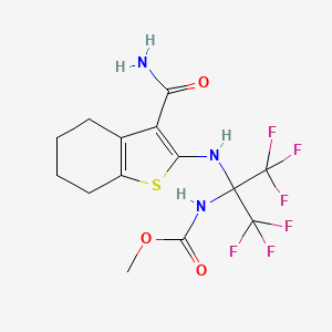 Methyl N-{2-[(3-carbamoyl-4,5,6,7-tetrahydro-1-benzothiophen-2-YL)amino]-1,1,1,3,3,3-hexafluoropropan-2-YL}carbamate