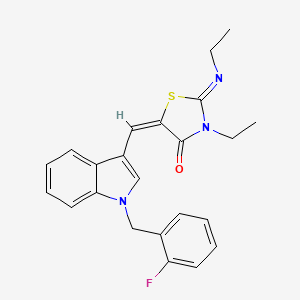 Thiazolidin-4-one, 3-ethyl-2-ethylimino-5-[1-(2-fluorobenzyl)-1H-indol-3-ylmethylene]-