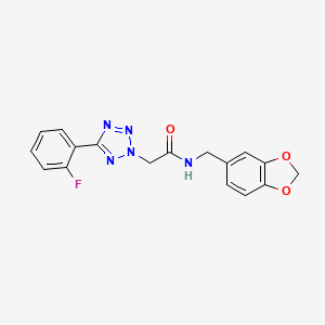 N-Benzo[1,3]dioxol-5-ylmethyl-2-[5-(2-fluoro-phenyl)-tetrazol-2-yl]-acetamide