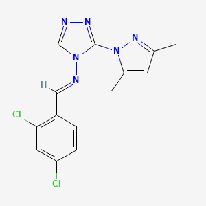 (2,4-Dichloro-benzylidene)-[3-(3,5-dimethyl-pyrazol-1-yl)-[1,2,4]triazol-4-yl]-amine