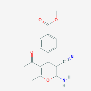 methyl 4-(3-acetyl-6-amino-5-cyano-2-methyl-4H-pyran-4-yl)benzoate