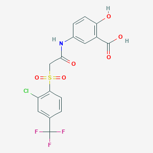 5-[({[2-Chloro-4-(trifluoromethyl)phenyl]sulfonyl}acetyl)amino]-2-hydroxybenzoic acid