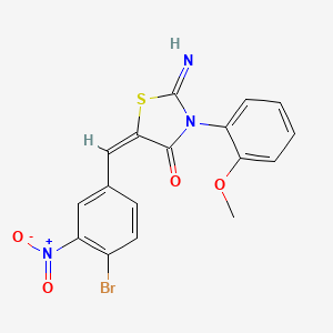 (5E)-5-[(4-bromo-3-nitrophenyl)methylidene]-2-imino-3-(2-methoxyphenyl)-1,3-thiazolidin-4-one