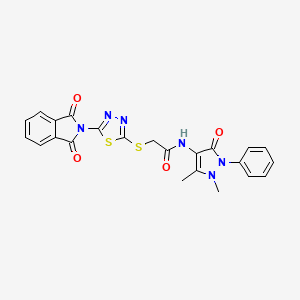 N-(1,5-dimethyl-3-oxo-2-phenyl-2,3-dihydro-1H-pyrazol-4-yl)-2-{[5-(1,3-dioxo-1,3-dihydro-2H-isoindol-2-yl)-1,3,4-thiadiazol-2-yl]sulfanyl}acetamide