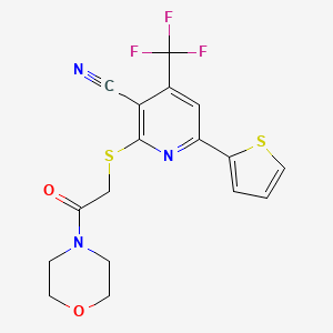 2-{[2-(Morpholin-4-yl)-2-oxoethyl]sulfanyl}-6-(thiophen-2-yl)-4-(trifluoromethyl)pyridine-3-carbonitrile