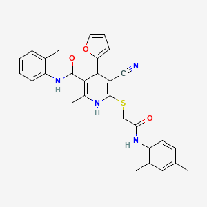 5-cyano-6-({2-[(2,4-dimethylphenyl)amino]-2-oxoethyl}sulfanyl)-4-(furan-2-yl)-2-methyl-N-(2-methylphenyl)-1,4-dihydropyridine-3-carboxamide