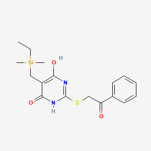 5-{[ethyl(dimethyl)silyl]methyl}-6-hydroxy-2-[(2-oxo-2-phenylethyl)sulfanyl]pyrimidin-4(3H)-one