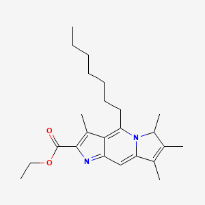 ethyl 4-heptyl-3,6,7,8-tetramethyl-6H-pyrrolo[3,2-f]indolizine-2-carboxylate