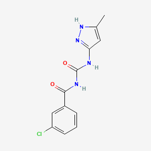 molecular formula C12H11ClN4O2 B11513983 3-chloro-N-[(5-methyl-1H-pyrazol-3-yl)carbamoyl]benzamide 