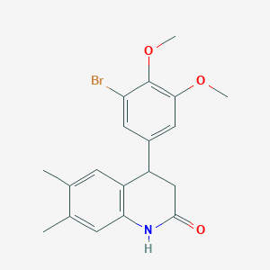 4-(3-bromo-4,5-dimethoxyphenyl)-6,7-dimethyl-3,4-dihydroquinolin-2(1H)-one