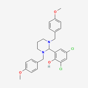 2-[1,3-Bis(4-methoxybenzyl)hexahydropyrimidin-2-yl]-4,6-dichlorophenol