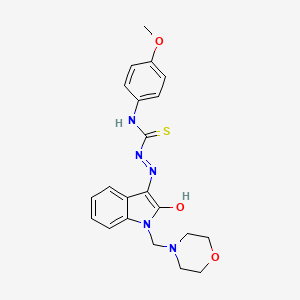 (2Z)-N-(4-methoxyphenyl)-2-[1-(morpholin-4-ylmethyl)-2-oxo-1,2-dihydro-3H-indol-3-ylidene]hydrazinecarbothioamide