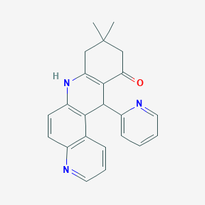 9,9-dimethyl-12-(pyridin-2-yl)-8,9,10,12-tetrahydrobenzo[b][4,7]phenanthrolin-11(7H)-one