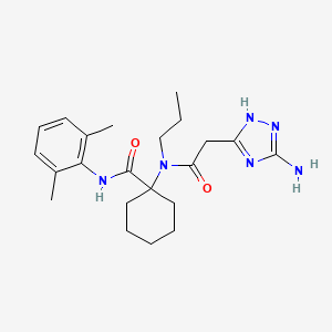 molecular formula C22H32N6O2 B11514060 1-[[(3-amino-1H-1,2,4-triazol-5-yl)acetyl](propyl)amino]-N-(2,6-dimethylphenyl)cyclohexanecarboxamide 