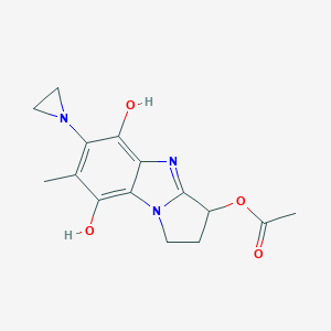 molecular formula C15H17N3O4 B115141 6-(1-Aziridinyl)-2,3-dihydro-3-acetoxy-5,8-dihydroxy-7-methyl-1H-pyrrolo(1,2-a)benzimidazole CAS No. 155474-51-4