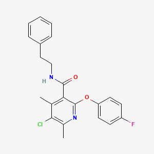 5-chloro-2-(4-fluorophenoxy)-4,6-dimethyl-N-(2-phenylethyl)pyridine-3-carboxamide