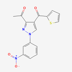 1-[1-(3-nitrophenyl)-4-(thiophen-2-ylcarbonyl)-1H-pyrazol-3-yl]ethanone