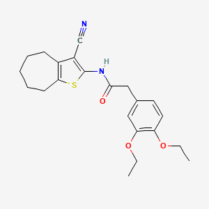 N-(3-cyano-5,6,7,8-tetrahydro-4H-cyclohepta[b]thiophen-2-yl)-2-(3,4-diethoxyphenyl)acetamide