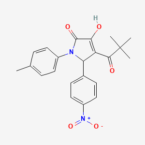 4-(2,2-dimethylpropanoyl)-3-hydroxy-1-(4-methylphenyl)-5-(4-nitrophenyl)-1,5-dihydro-2H-pyrrol-2-one