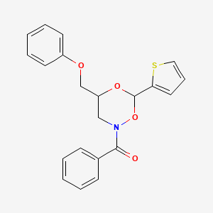 molecular formula C21H19NO4S B11514181 [4-(Phenoxymethyl)-6-(2-thienyl)-1,5,2-dioxazinan-2-yl](phenyl)methanone 