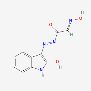 (2E)-2-(hydroxyimino)-N'-[(3Z)-2-oxo-1,2-dihydro-3H-indol-3-ylidene]ethanehydrazide