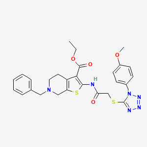 ethyl 6-benzyl-2-[({[1-(4-methoxyphenyl)-1H-tetrazol-5-yl]sulfanyl}acetyl)amino]-4,5,6,7-tetrahydrothieno[2,3-c]pyridine-3-carboxylate