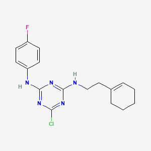 6-Chloro-N-(2-cyclohex-1-enyl-ethyl)-N'-(4-fluoro-phenyl)-[1,3,5]triazine-2,4-diamine