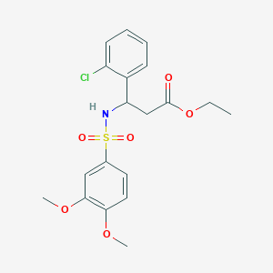 Ethyl 3-(2-chlorophenyl)-3-{[(3,4-dimethoxyphenyl)sulfonyl]amino}propanoate