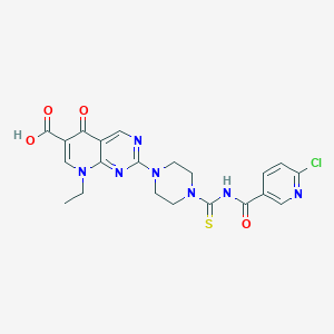 2-(4-{[(6-Chloropyridin-3-yl)carbonyl]carbamothioyl}piperazin-1-yl)-8-ethyl-5-oxo-5,8-dihydropyrido[2,3-d]pyrimidine-6-carboxylic acid