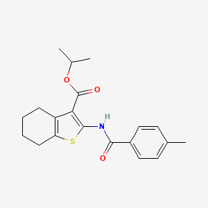 molecular formula C20H23NO3S B11514294 Propan-2-yl 2-{[(4-methylphenyl)carbonyl]amino}-4,5,6,7-tetrahydro-1-benzothiophene-3-carboxylate 