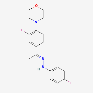 4-(2-fluoro-4-{(1E)-1-[2-(4-fluorophenyl)hydrazinylidene]propyl}phenyl)morpholine