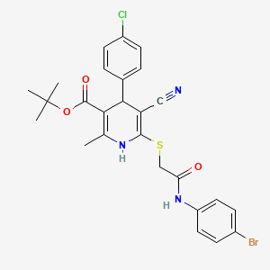 molecular formula C26H25BrClN3O3S B11514346 Tert-butyl 6-({2-[(4-bromophenyl)amino]-2-oxoethyl}sulfanyl)-4-(4-chlorophenyl)-5-cyano-2-methyl-1,4-dihydropyridine-3-carboxylate 