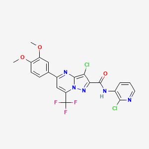 3-chloro-N-(2-chloropyridin-3-yl)-5-(3,4-dimethoxyphenyl)-7-(trifluoromethyl)pyrazolo[1,5-a]pyrimidine-2-carboxamide