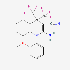 2-Amino-1-(2-methoxyphenyl)-4,4-bis(trifluoromethyl)-1,4,5,6,7,8-hexahydroquinoline-3-carbonitrile