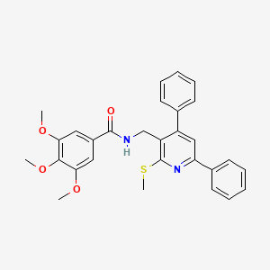 3,4,5-trimethoxy-N-{[2-(methylsulfanyl)-4,6-diphenylpyridin-3-yl]methyl}benzamide